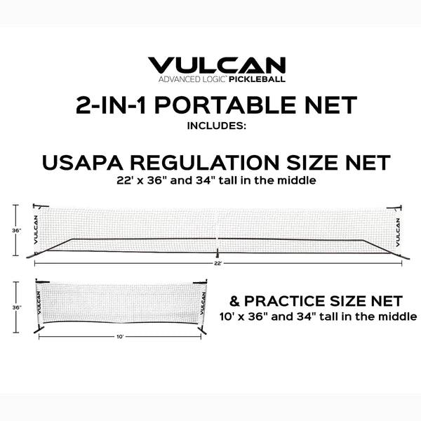 Vulcan Portable Pickleball 2-IN-1 Net System
