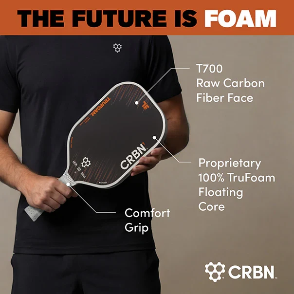 Raquette de pickleball CRBN⁴ TruFoam Barrage (Hybrid, AeroCurve)