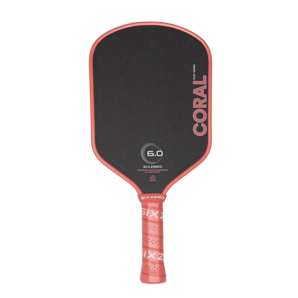 Six Zero Coral 16mm Hybrid Pickleball Paddle