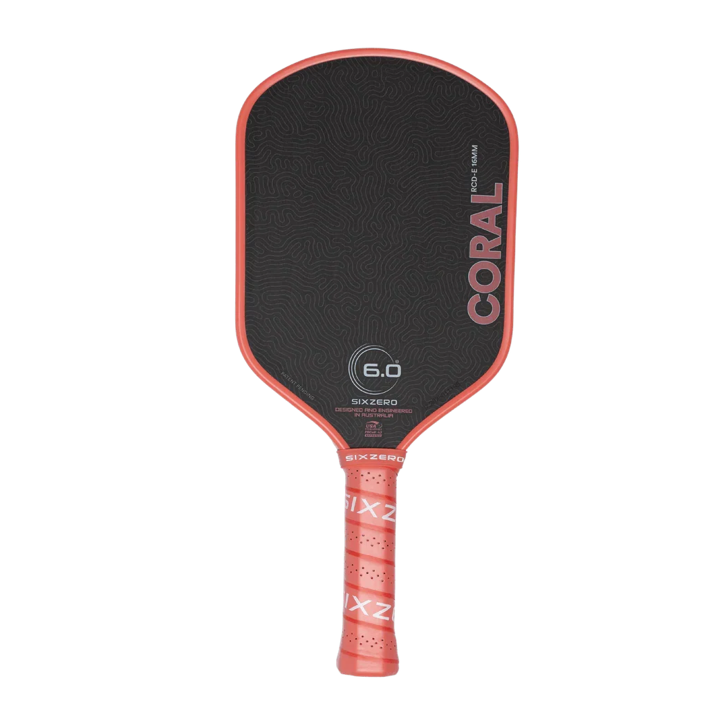 Six Zero Coral 16mm Elongated Pickleball Paddle