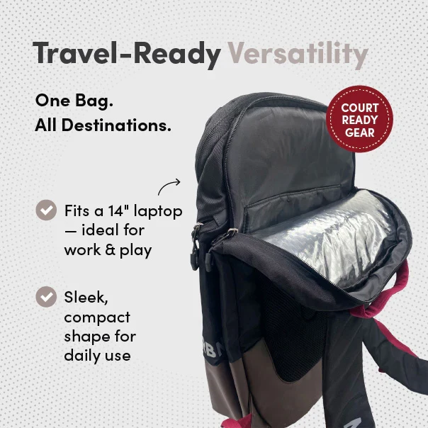 CRBN Pro Team Pickleball Backpack — Thermal-Lined 3-Paddle Storage