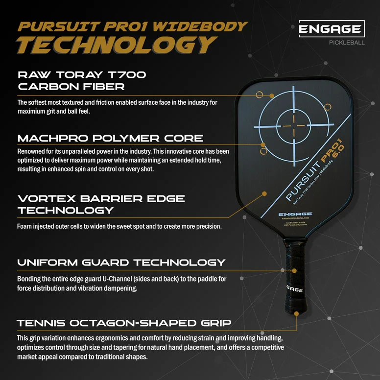 Engage Pursuit Pro1 Widebody Pickleball Paddle