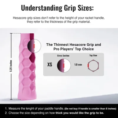 Hesacore Pickleball Grip Regular Soft Feel - 5.25 Inches Long - Pink