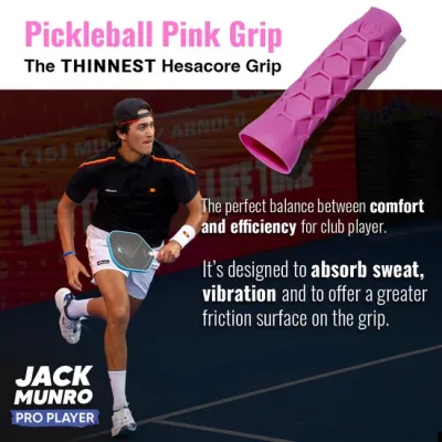 Hesacore Pickleball Grip Regular Soft Feel - 5.25 Inches Long - Pink