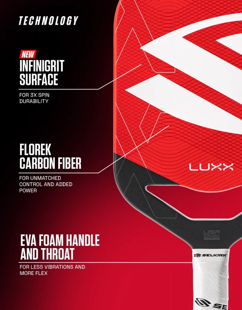 Selkirk LUXX Control Air med InfiniGrit Invikta pickleball-ketsjer