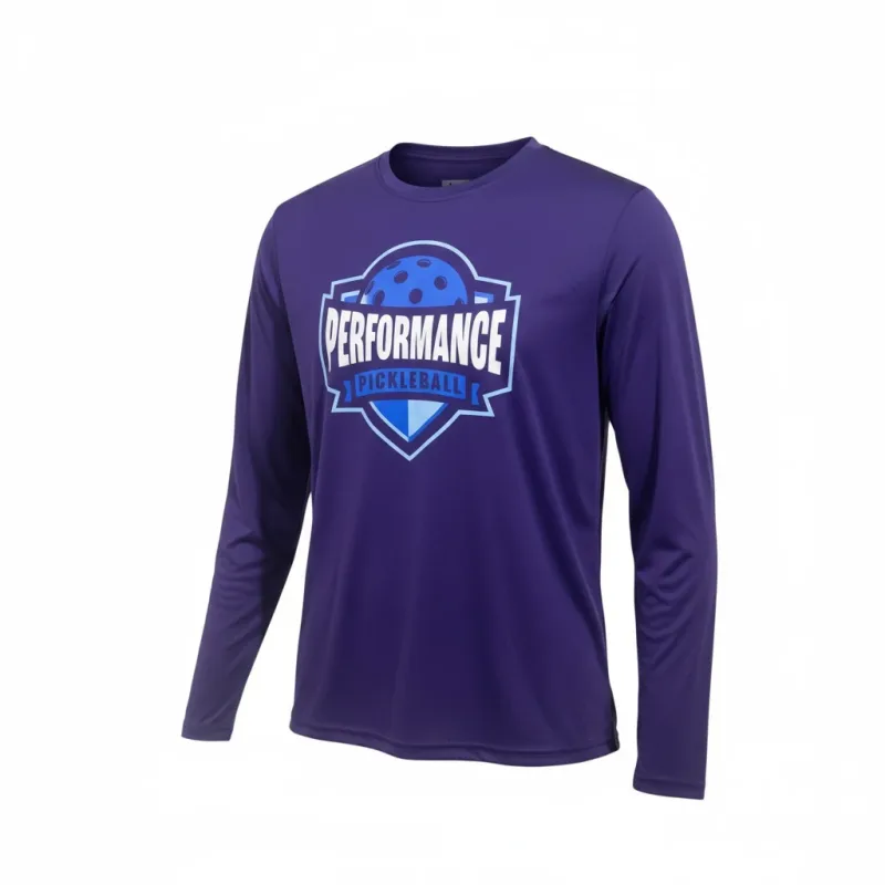Performance Long Sleeve Shirt: Winter Blue Logo