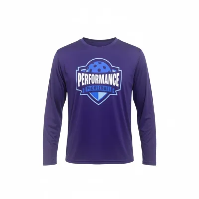 Performance Long Sleeve Shirt: Winter Blue Logo
