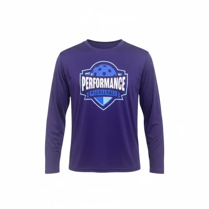 Performance Long Sleeve Shirt: Winter Blue Logo