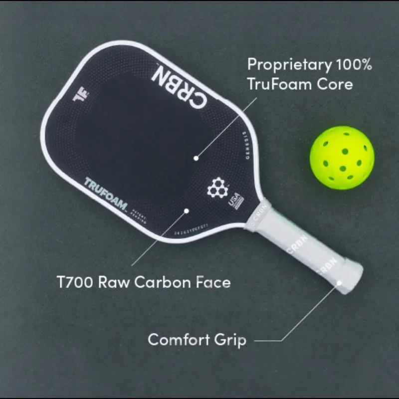 CRBN¹ TRUFOAM Genesis — Raw Carbon Fiber Pickleball Paddle