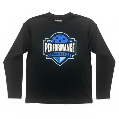 Performance Long Sleeve Shirt: Winter Blue Logo