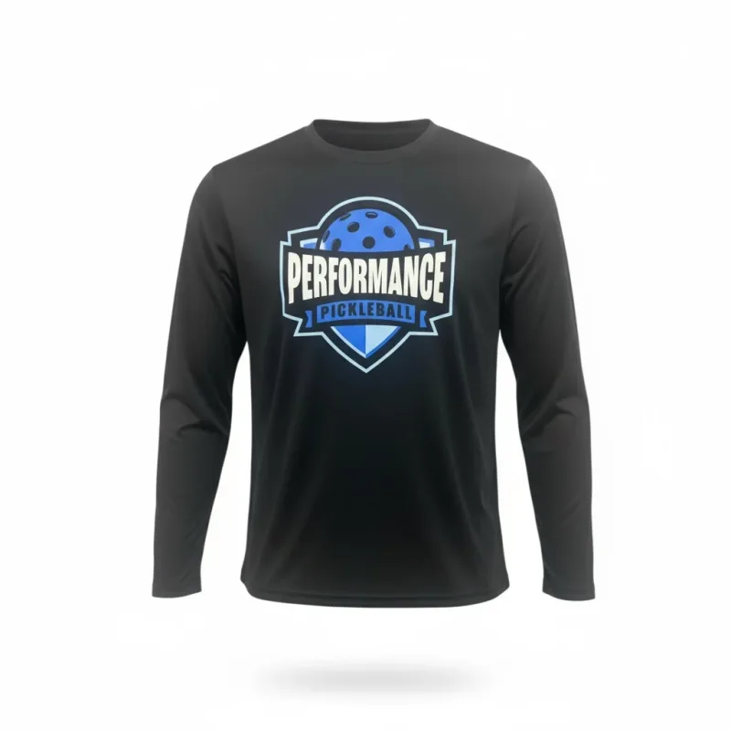 Performance Long Sleeve Shirt: Winter Blue Logo