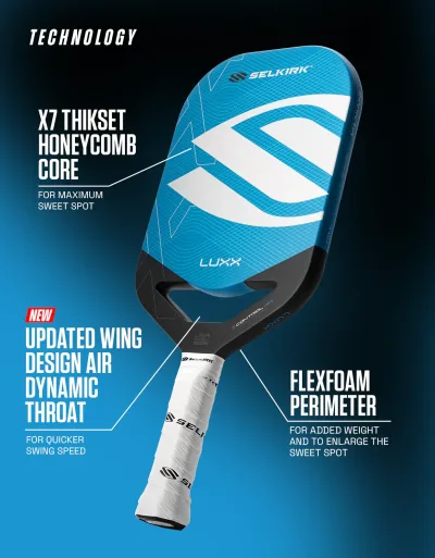 Selkirk LUXX Control Air med InfiniGrit Invikta pickleball-ketsjer