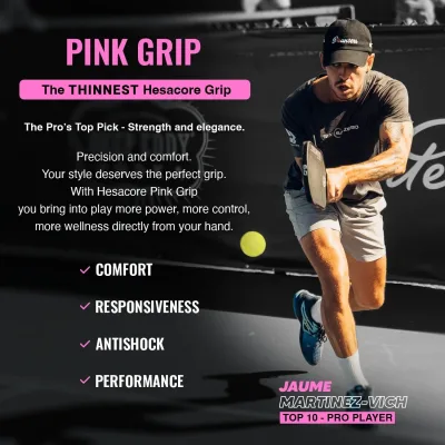 Hesacore Pickleball Grip Regular Soft Feel - 5.25 Inches Long - Pink