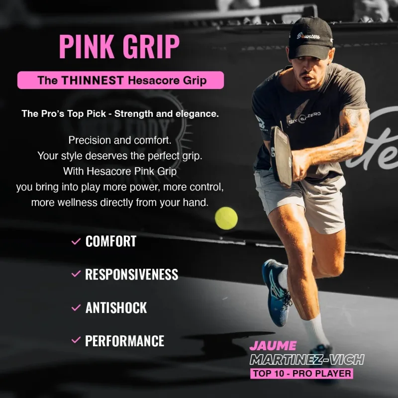 Hesacore Pickleball Grip Regular Soft Feel - 5.25 Inches Long - Pink
